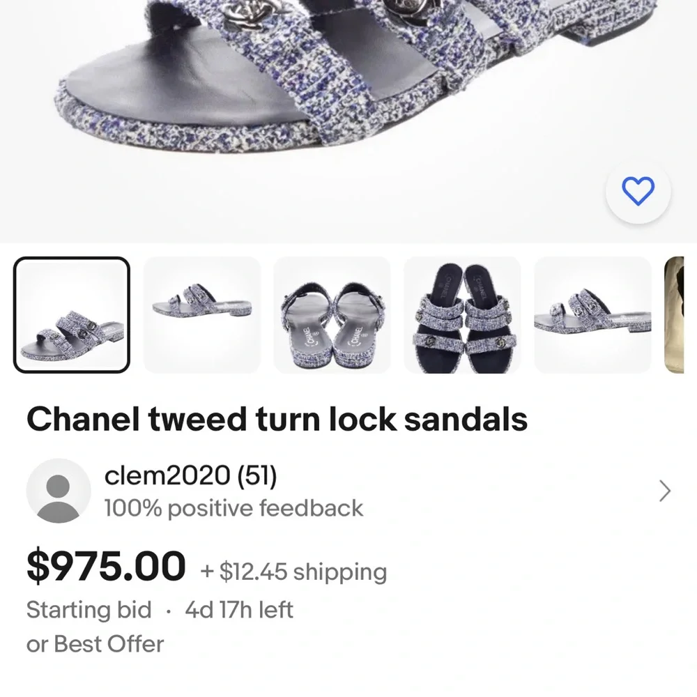 CHANEL tweed and lambskin mules/sandals - Picture 2 of 7